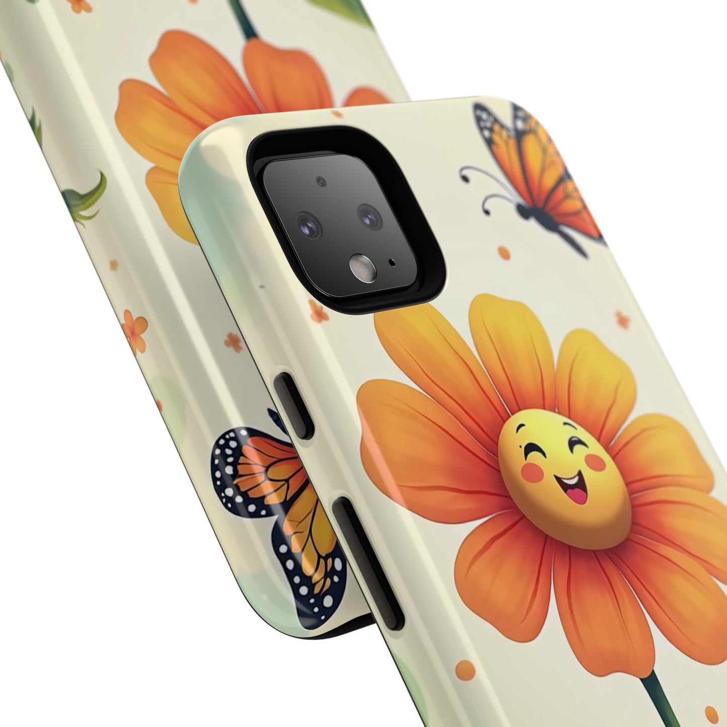 Floral Phone Case with Butterfly Design, Cute Flower Phone Cover for Nature Lovers, Eco-Friendly Gift, Spring Vibes, Birthday Present