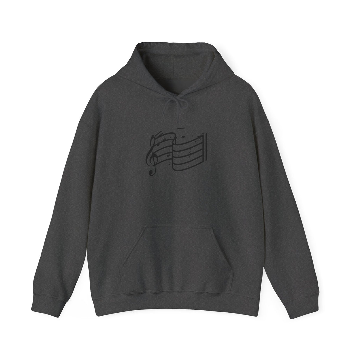 Music Notes Hoodie — Minimal Sheet Music Design