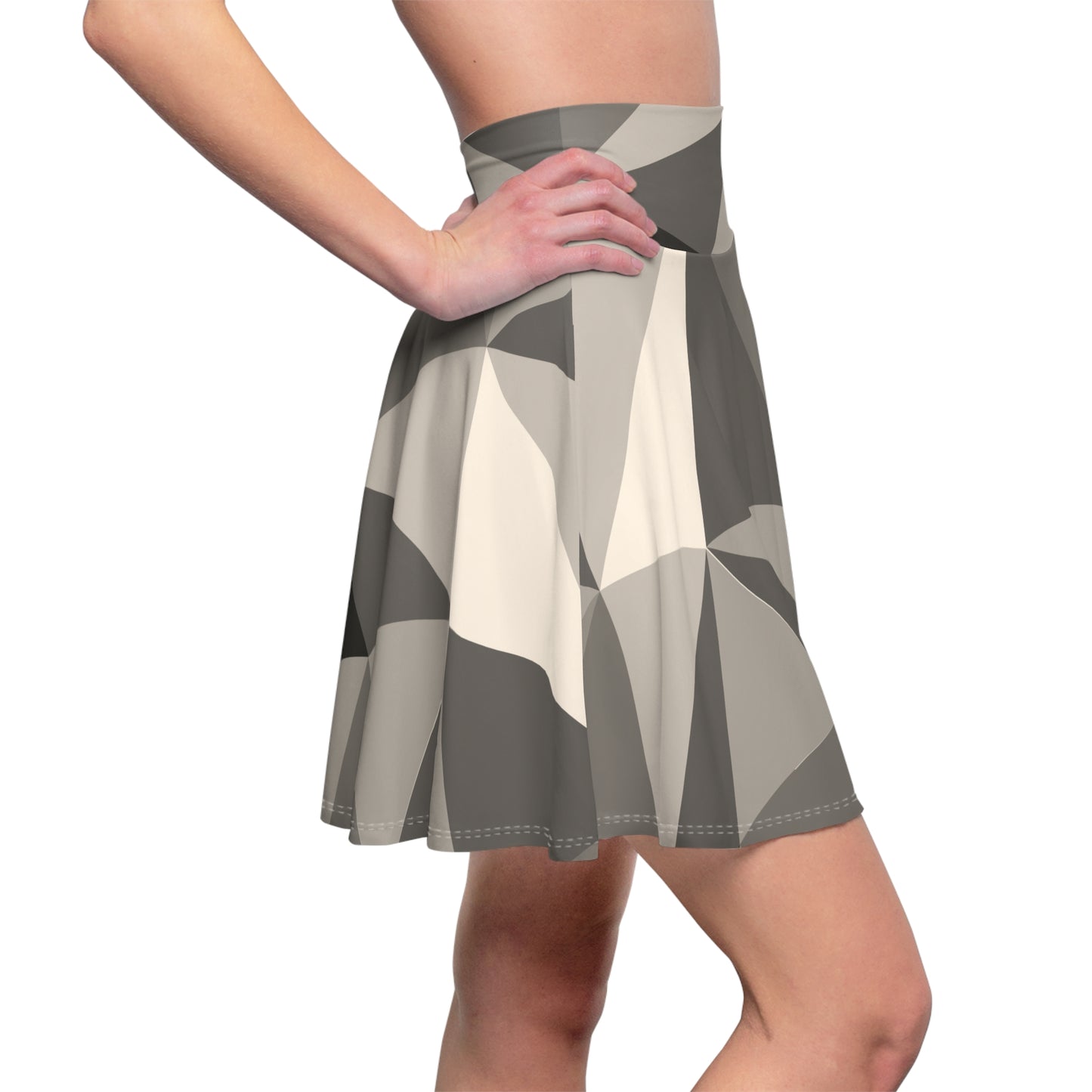 Stylish Women's Skater Skirt, Trendy AOP Fashion, Perfect for Parties & Casual Days, Geometric Print, Unique Apparel