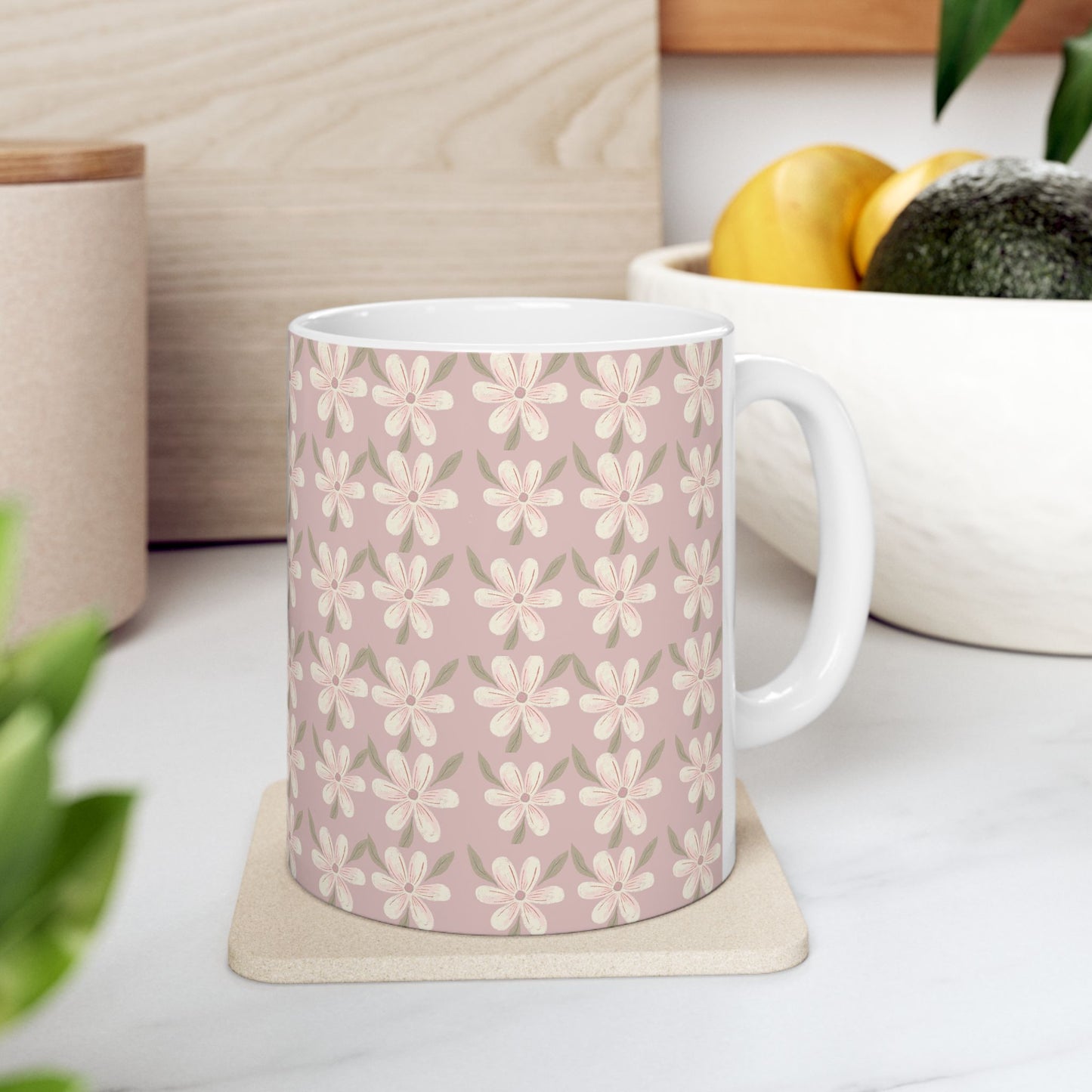 Ceramic Mug, (11oz, 15oz) Daisy