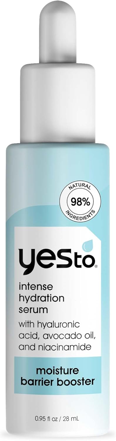 Yes To Intense Hydration Serum, Locks In Moisture and Helps Support Skin's Barrier Against Environmental Damage, Hyaluronic Acid, Avocado Oil and Vitamin B, Natural, Vegan & Cruelty Free, 0.95 Fl Oz