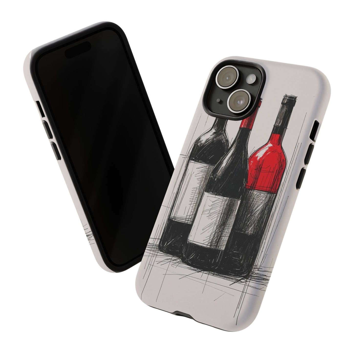 Wine Lover's Phone Case, Tough Phone Cover, Artistic Wine Design, Gift for Wine Enthusiasts, Customizable Case, Unique Wine Art