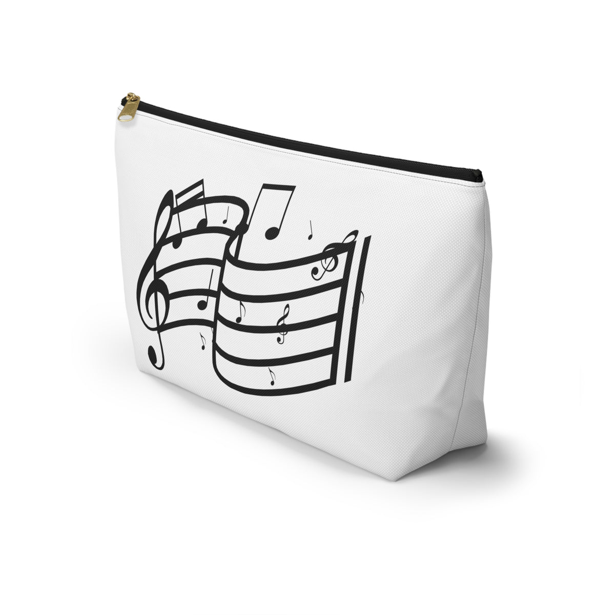 Music Notes Accessory Pouch — T-Bottom Makeup & Gadget Organizer
