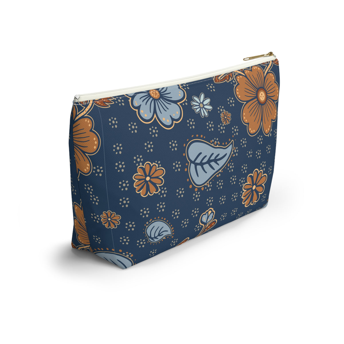 Floral Accessory Pouch, Makeup Bag, Travel Organizer, Gift for Her, Floral Print, T-bottom Pouch, Cosmetics Case