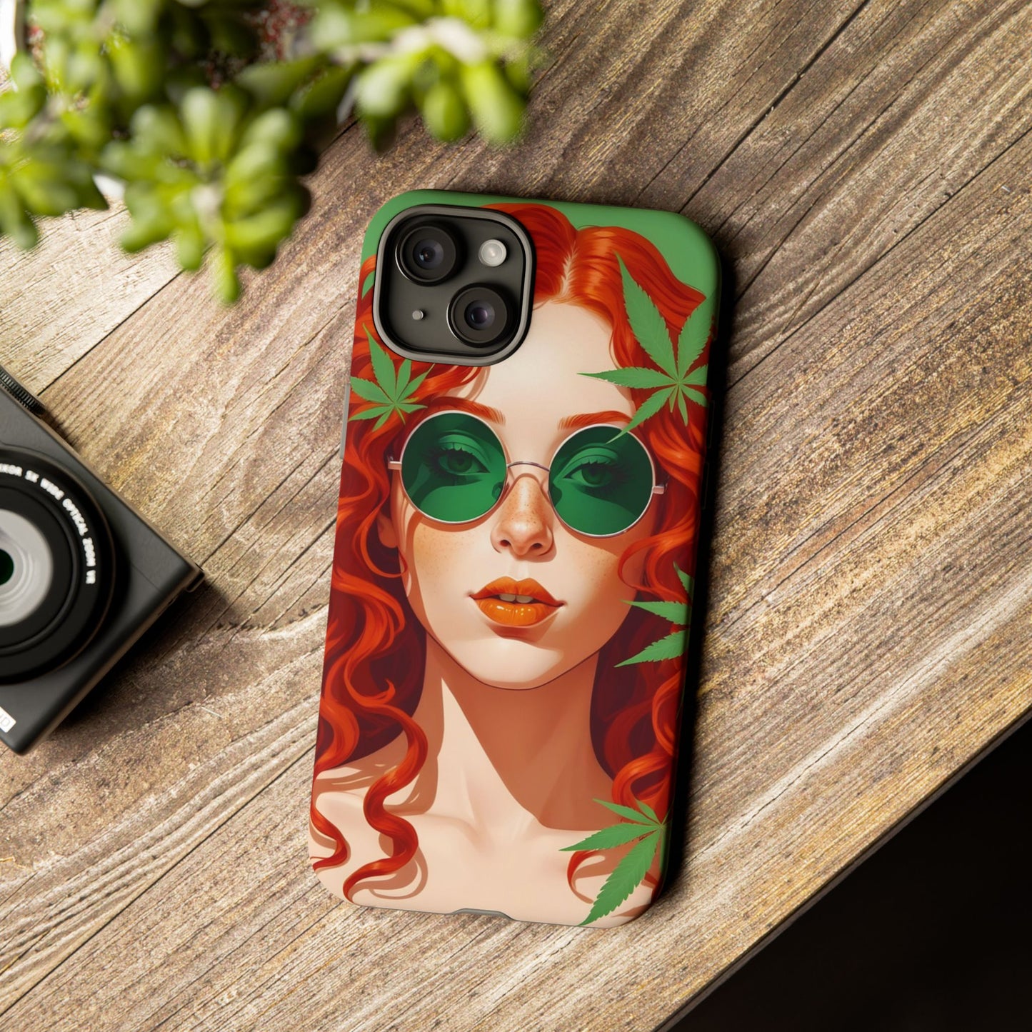 Vibrant Phone Case with Retro Greenery Design, Trendy Case for Casual Look, Gift for Her, Summer Vibes, Unique Phone Accessory