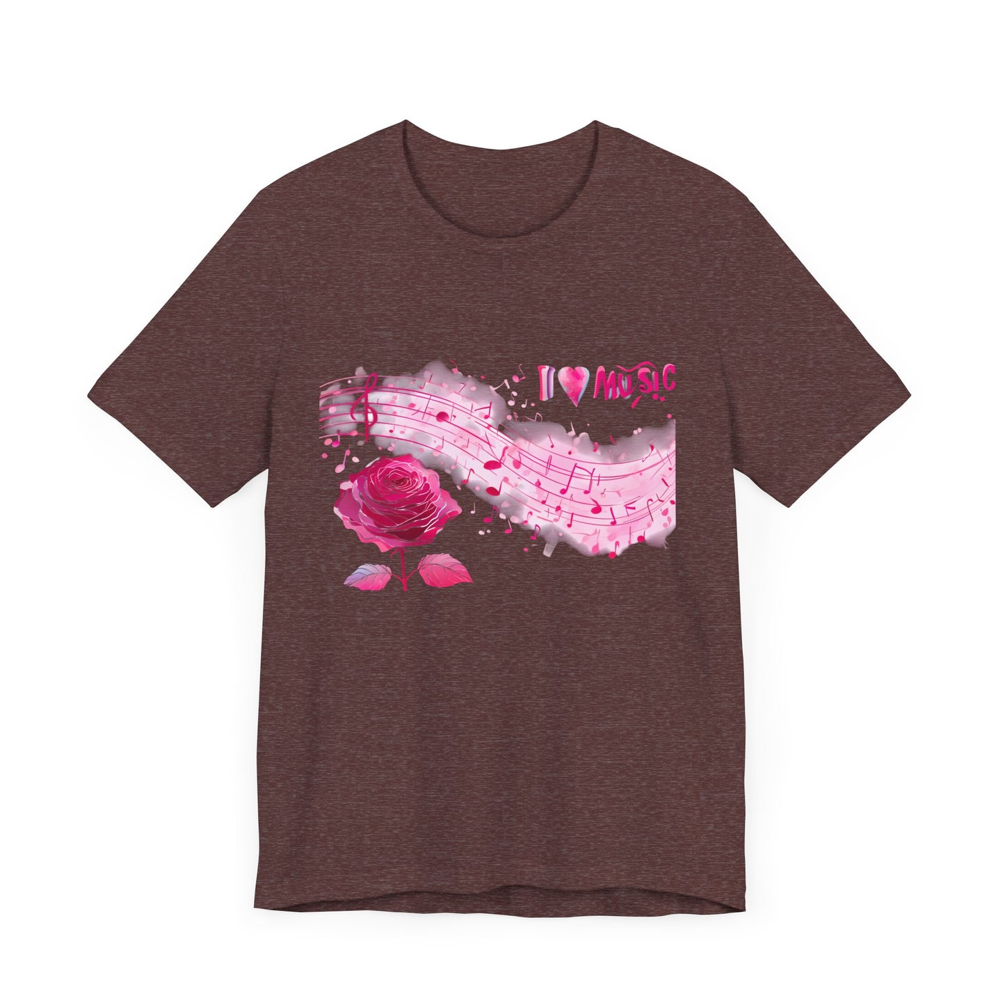 I Love Music Tee, Music Lover Shirt, Floral Music Notes Top