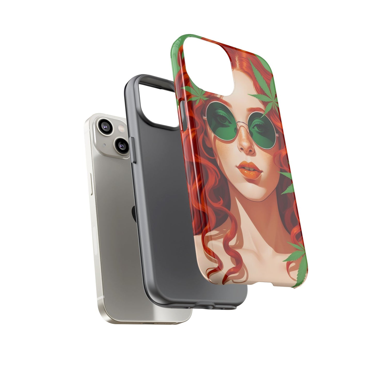 Vibrant Phone Case with Retro Greenery Design, Trendy Case for Casual Look, Gift for Her, Summer Vibes, Unique Phone Accessory