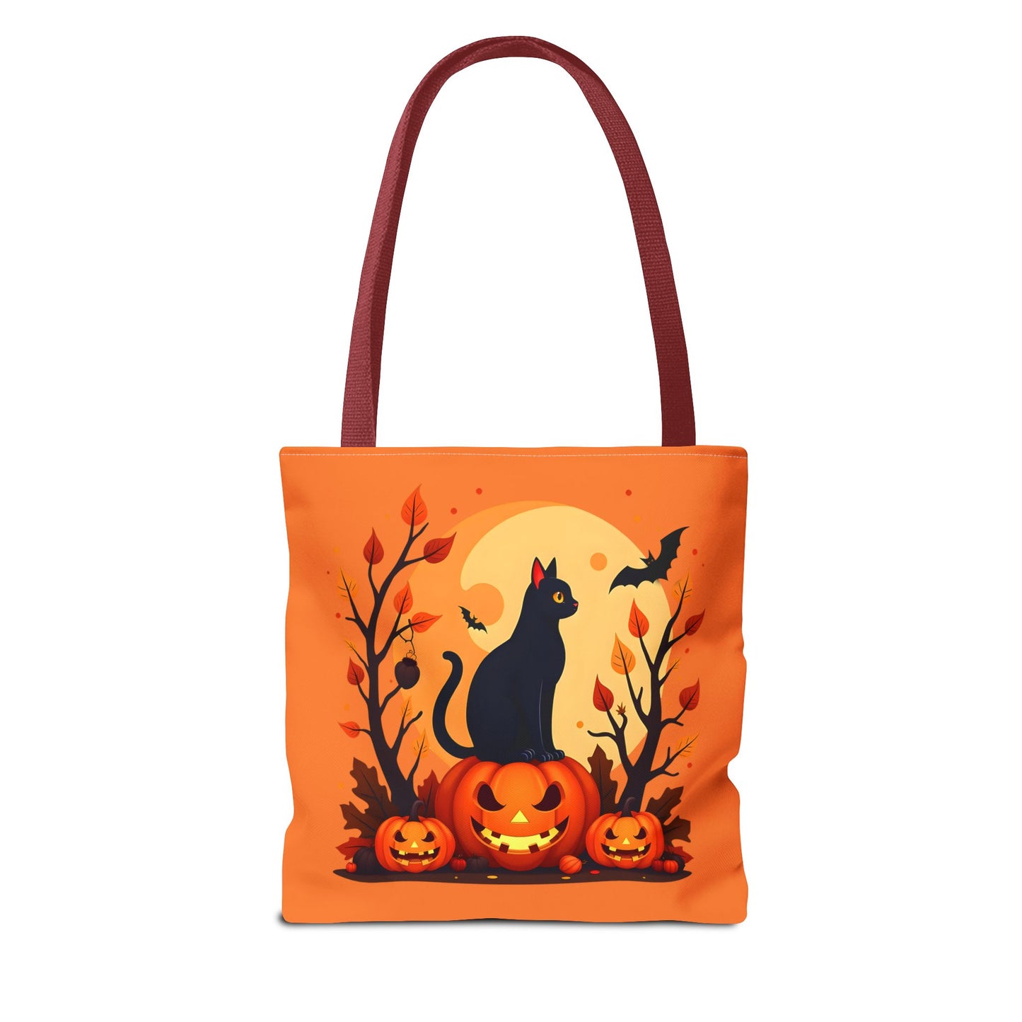 Halloween Cat Tote Bag | Spooky Halloween Accessory, Trick or Treat, Gift for Cat Lovers, Fall Fashion Must-Have, Pumpkin Decor