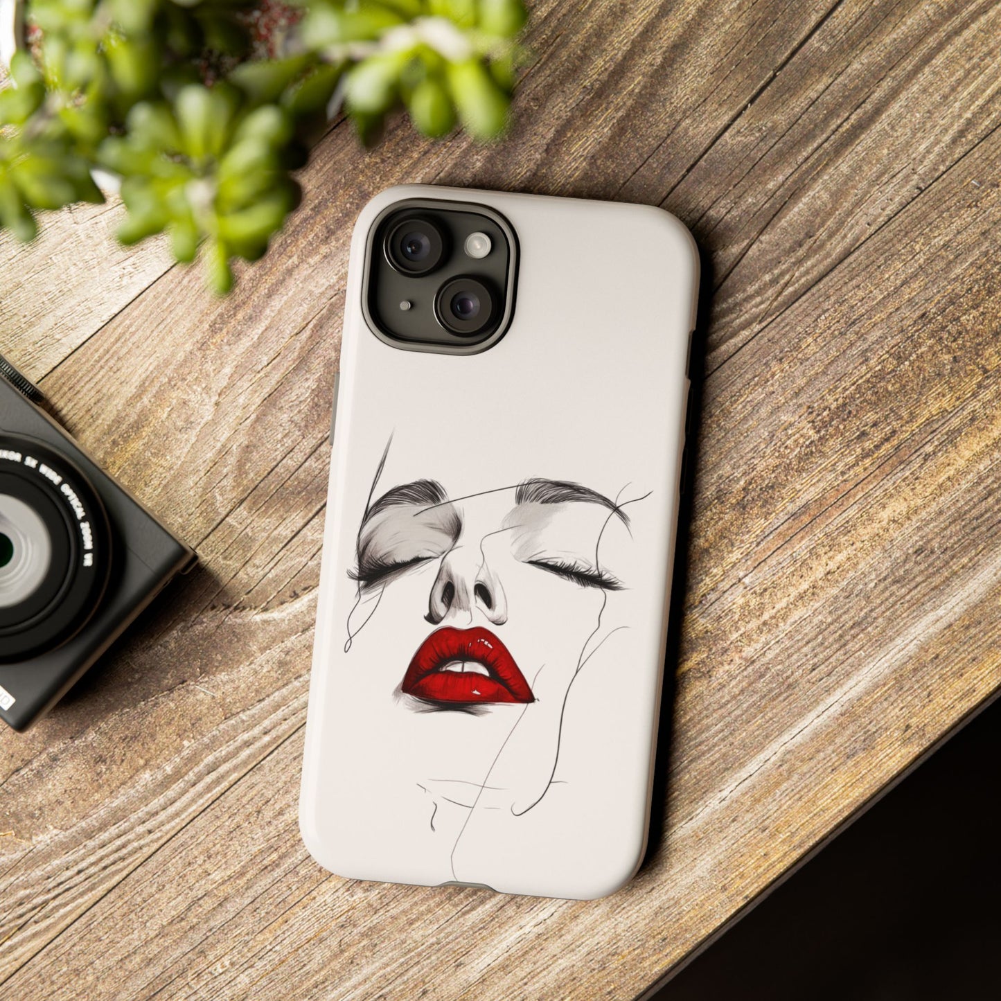 Stylish Phone Case with Artistic Lip Design, Femme Tech Accessory, Trendy Device Cover, Gift for Her, Unique Phone Accessories