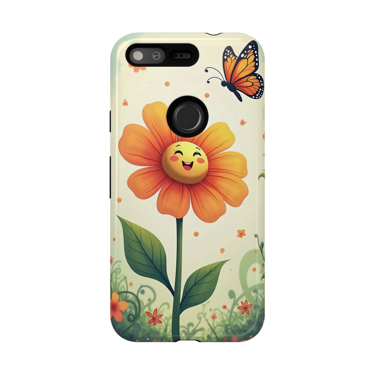 Floral Phone Case with Butterfly Design, Cute Flower Phone Cover for Nature Lovers, Eco-Friendly Gift, Spring Vibes, Birthday Present