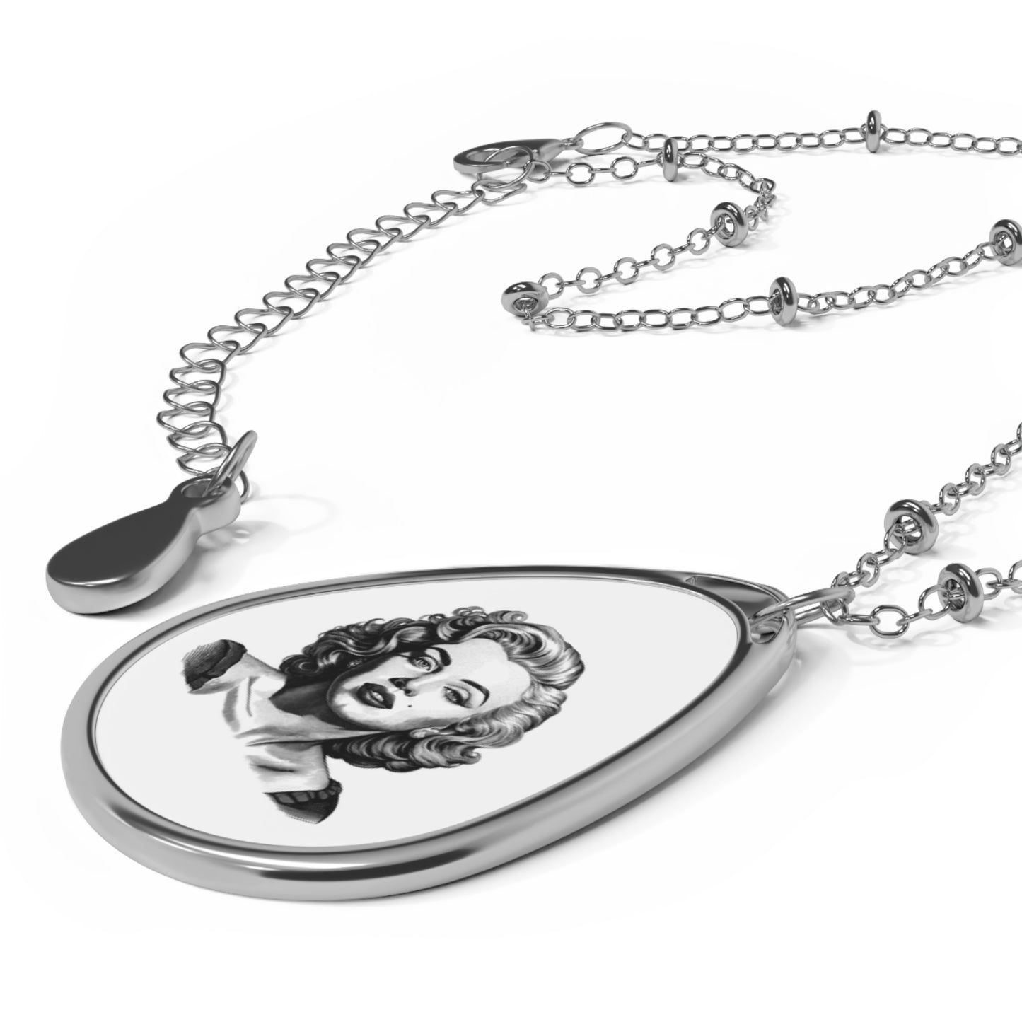 Vintage Glamour Oval Necklace, Marilyn Monroe Pendant, Statement Jewelry, Classic Gift, Elegant Accessory, Retro Style Necklace