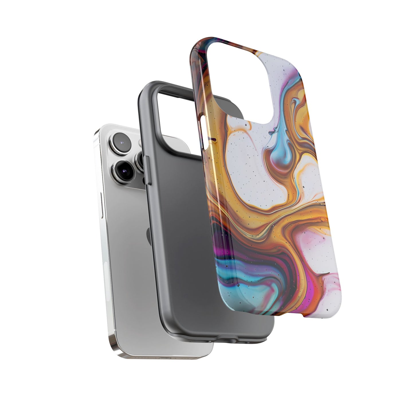 Artistic Phone Case, Tough Cases with Colorful Marble Design