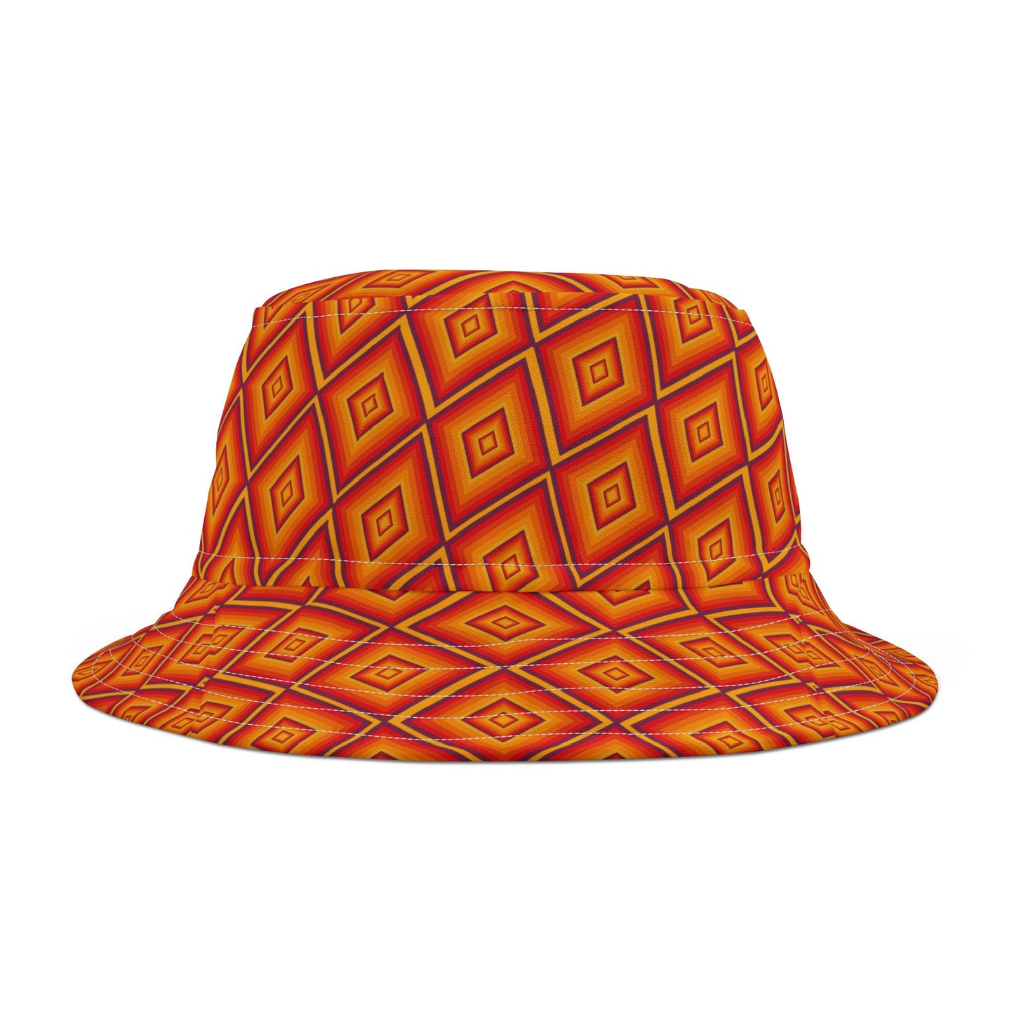Vibrant Geometric Bucket Hat, Summer Accessory, Festival Wear, Unique Gift, Vacation Style, Trendy Headwear, Outdoor Fashion