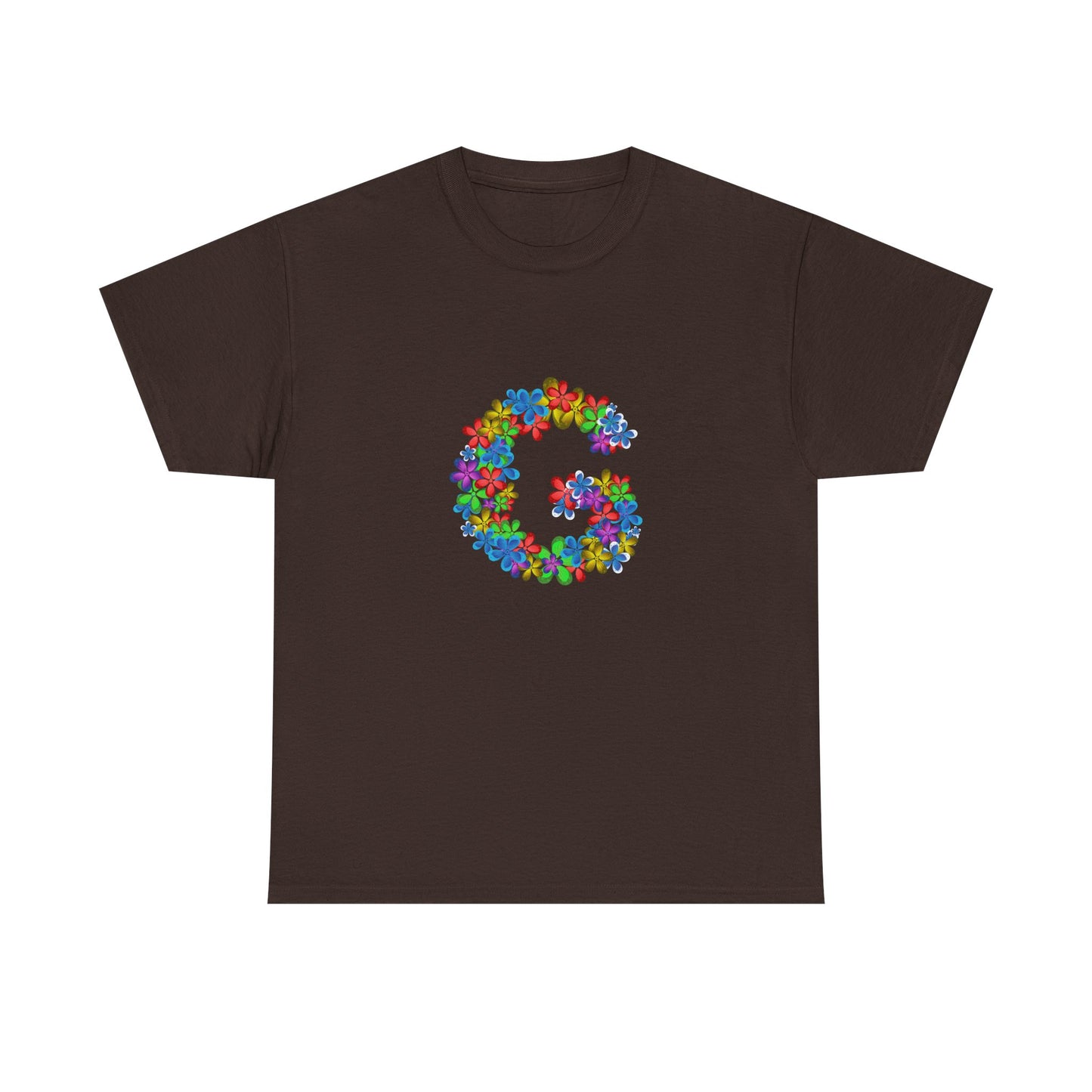 Floral Initial Unisex Tee - Personalized Gift, Casual Summer Wear, Birthday Present, Eco-Friendly Tee, Customizable Clothing