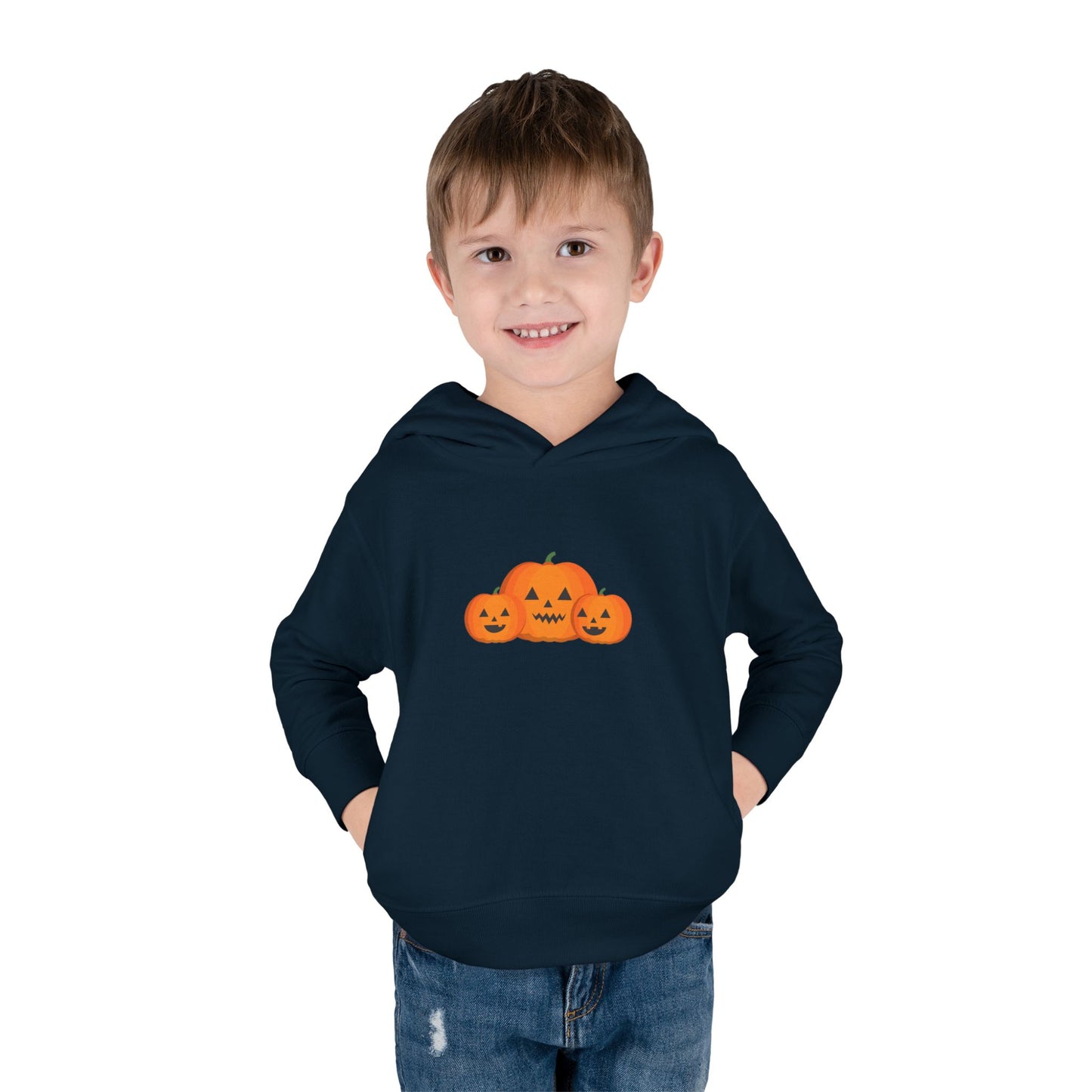 Halloween Pumpkin Toddler Hoodie, Cozy Autumn Wear, Kid's Holiday Sweatshirt, Fall Outfit, Trick-or-Treat Apparel