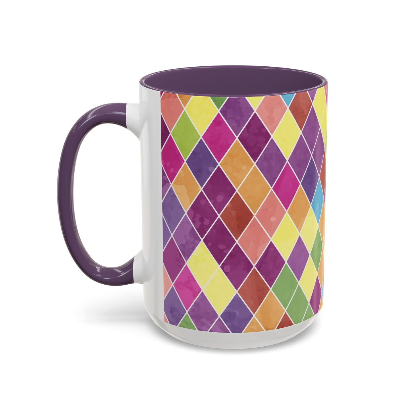 Colorful Diamond Pattern Coffee Mug, Coffee Lover Gift, Bright Kitchen Decor, Artistic Mug, Vibrant Drinkware
