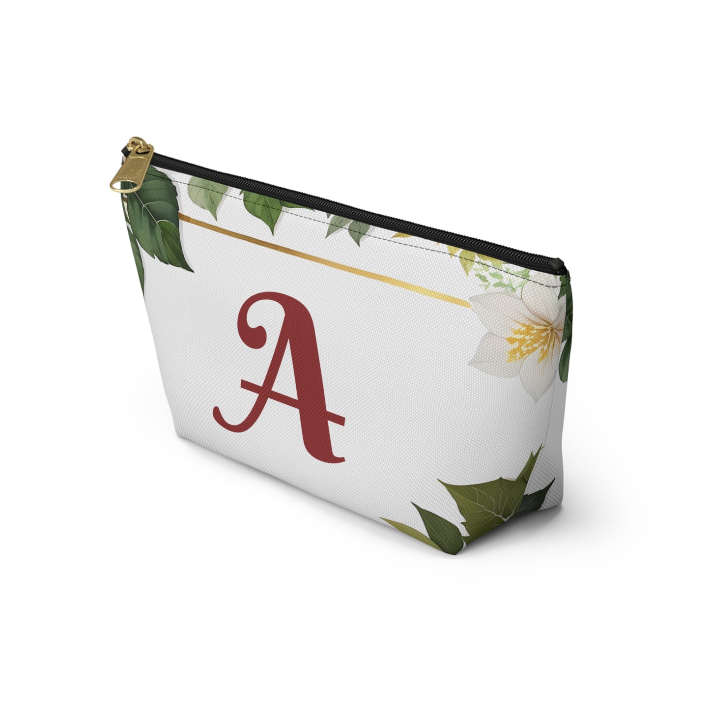 Personalized Floral Accessory Pouch, Makeup Bag, Gift for Her, Initial Pouch, Travel Organizer, Custom Cosmetic Bag