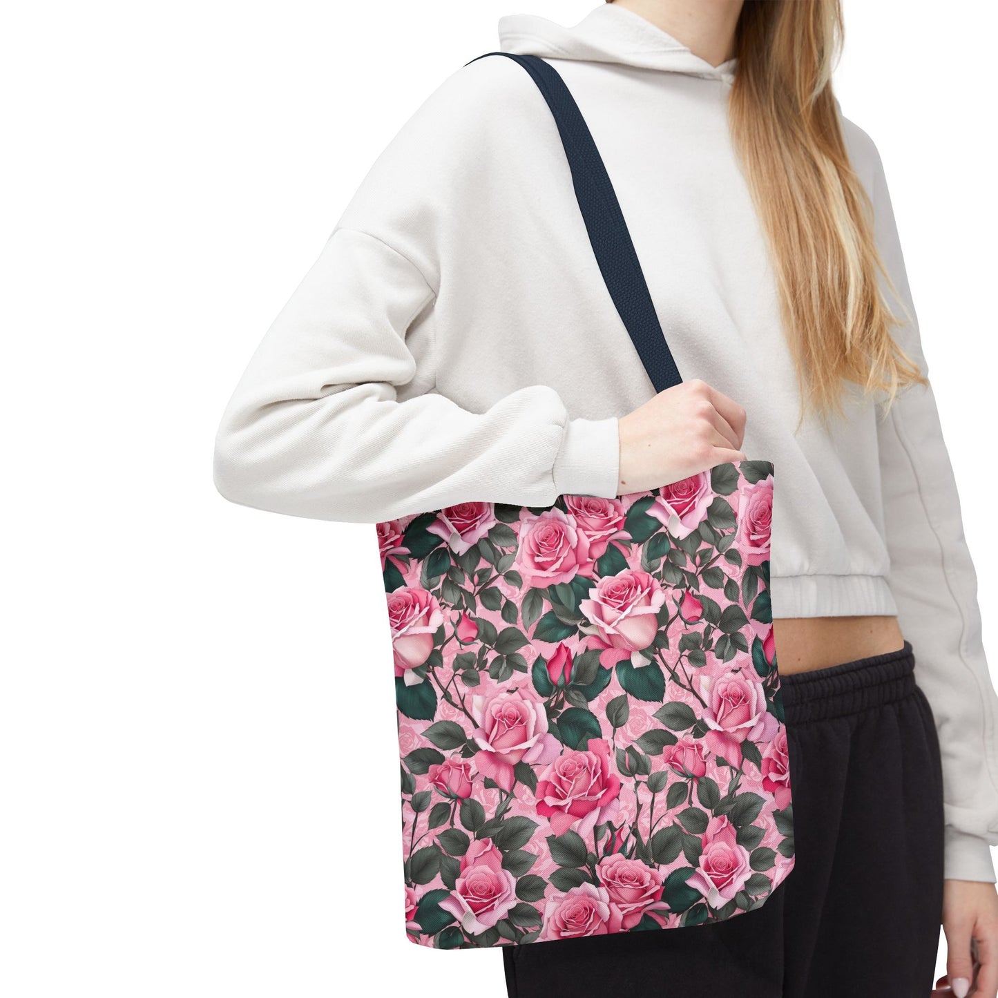 Pretty Pink Floral Tote Bag, Stylish Reusable Bag, Shopping Tote, Gift for Her, Eco-Friendly, Mother's Day Gift