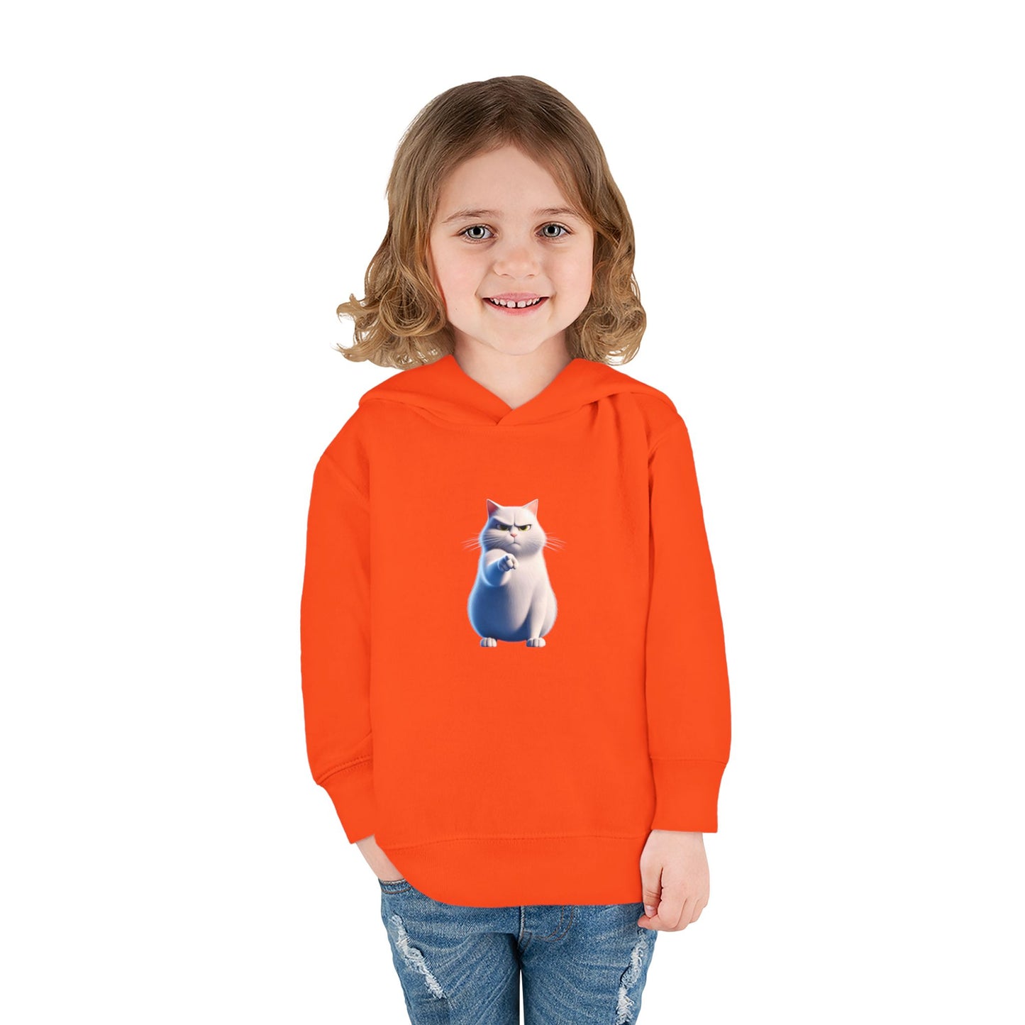 Cute Cat Toddler Hoodie, Fleece Pullover, Kids Sweatshirt, Birthday Gift, Animal Lover Apparel, Cozy Kids Clothing