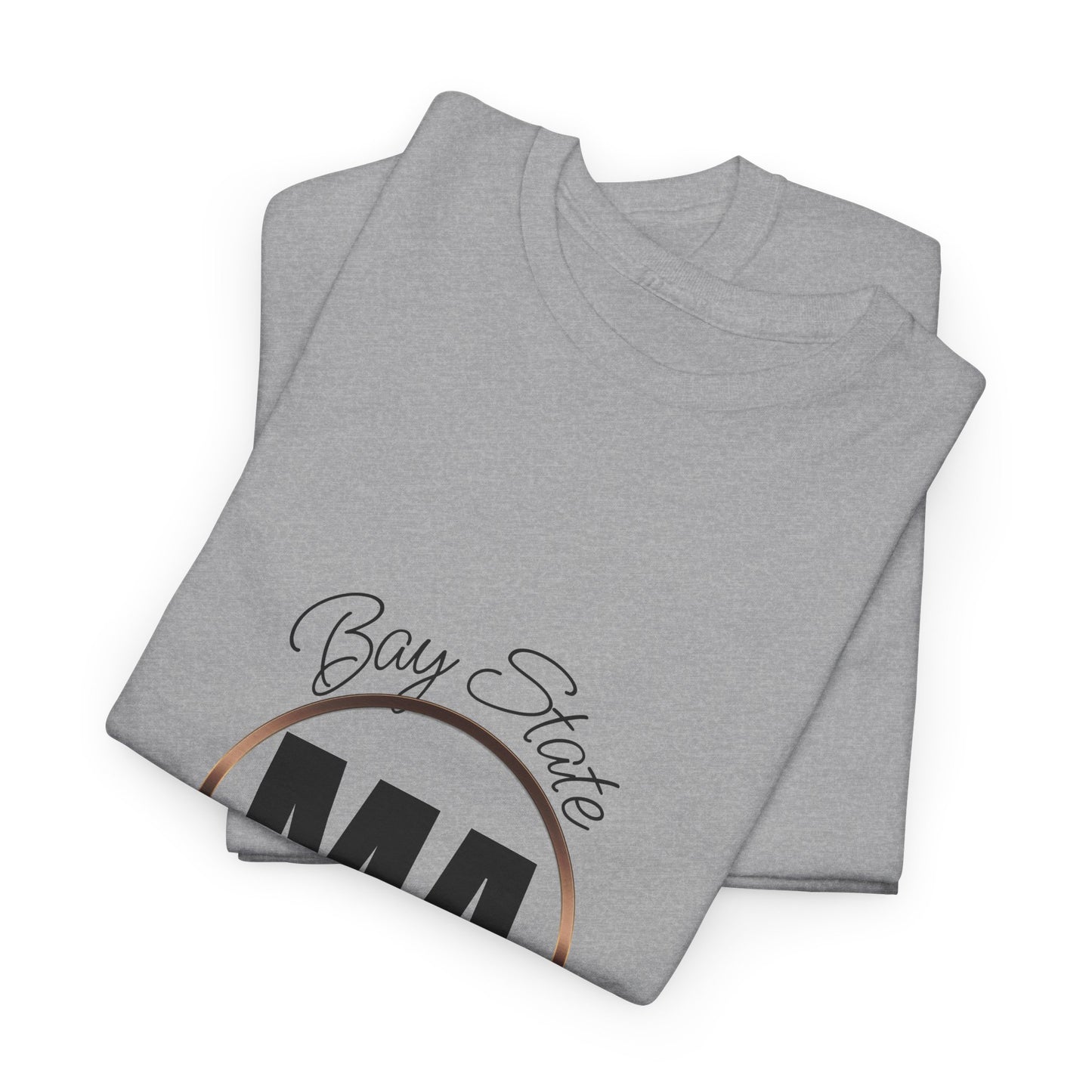 Unisex Heavy Cotton Tee with Massachusetts Design, Casual Wear, Gift for Him/Her, Travel Souvenir, Vintage Style