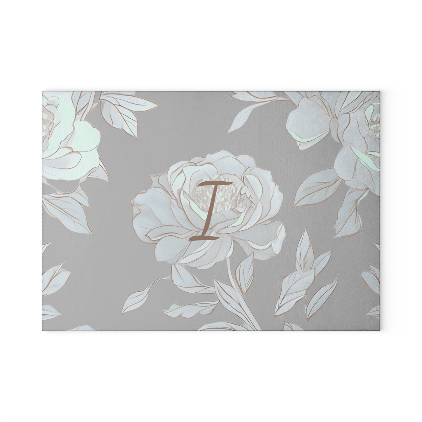 Personalized Floral Glass Cutting Board, Custom Kitchen Decor, Gift for Her, Wedding Gift, Housewarming Present