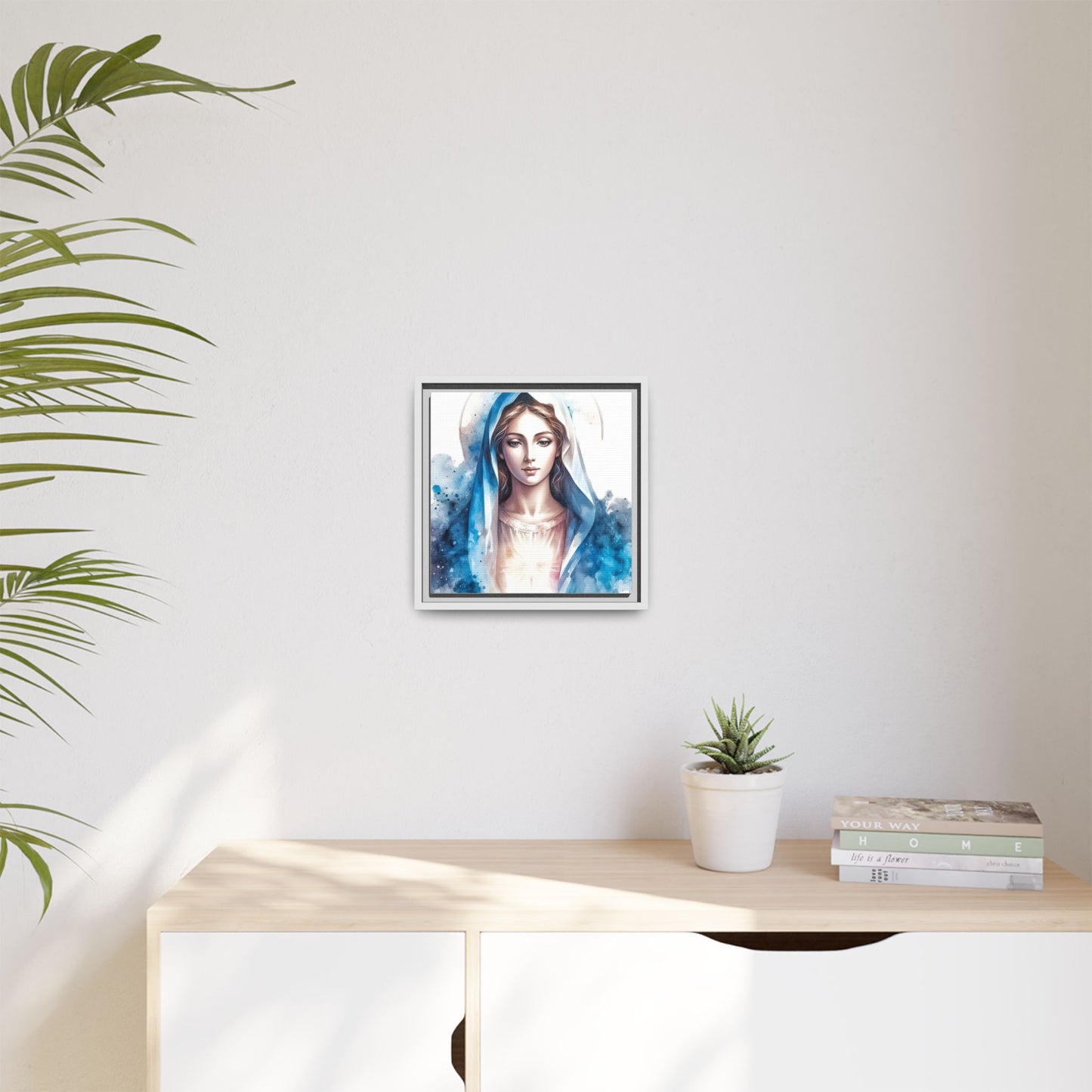 Framed Canvas Art Print, Spiritual Decor, Religious Artwork, Wall Decor, Gift for Faith, Elegant Home Decoration