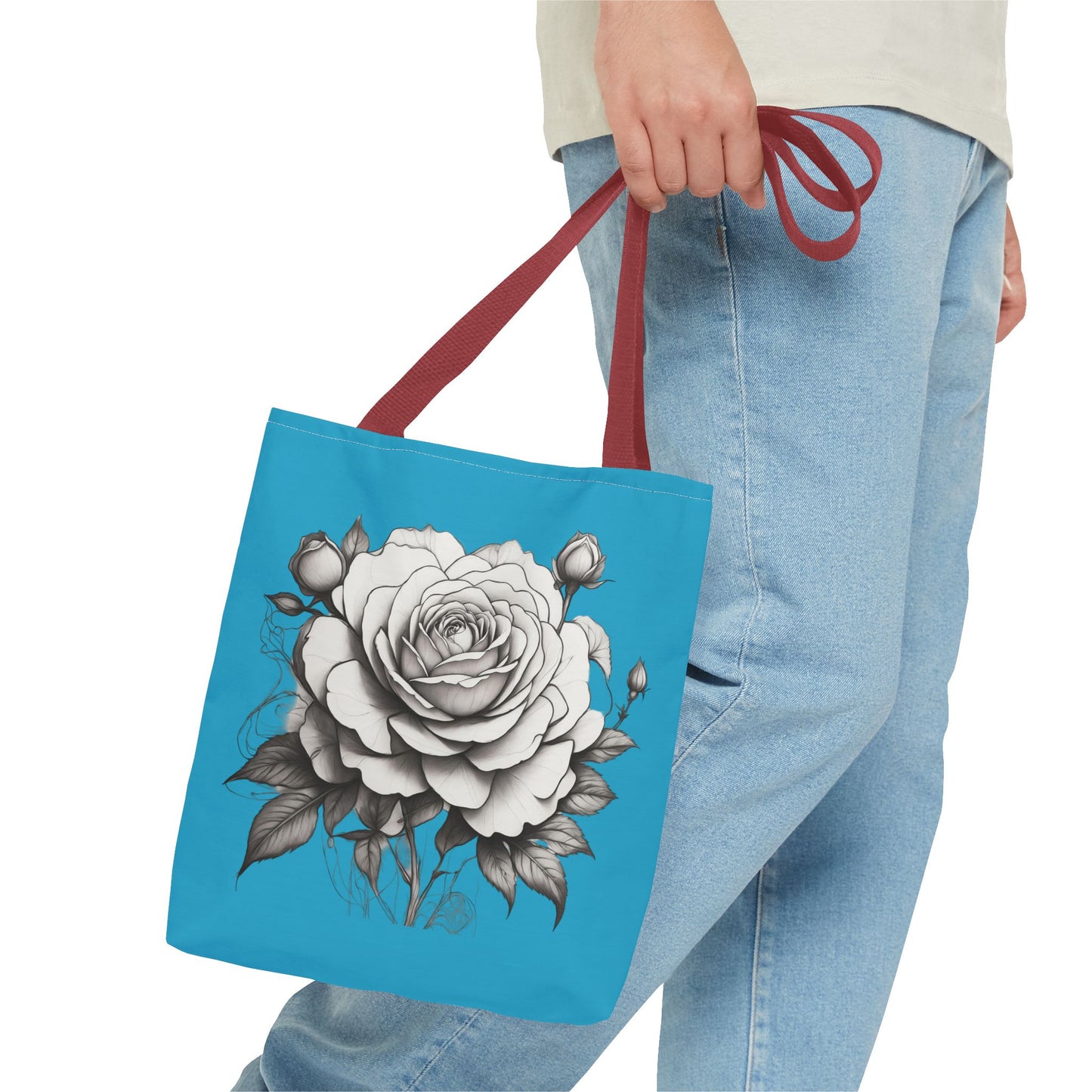 Elegant Floral Tote Bag with Roses, Chic Reusable Grocery Bag, Perfect Gift for Her, Stylish Handbag, Everyday Essentials
