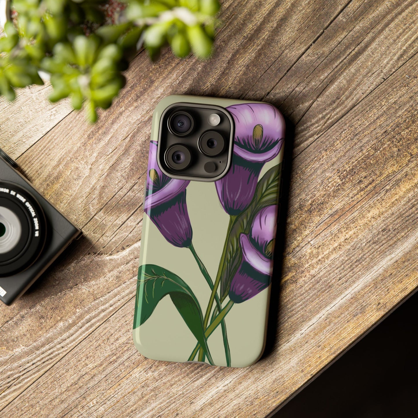 Floral Phone Case - Tough Cases, Purple Flower Design, Cell Phone Accessories, Gift for Her, Nature Lover Essentials