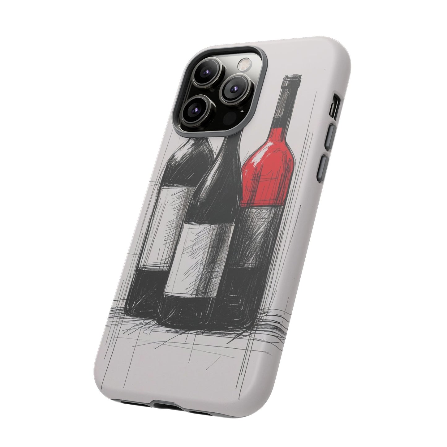 Wine Lover's Phone Case, Tough Phone Cover, Artistic Wine Design, Gift for Wine Enthusiasts, Customizable Case, Unique Wine Art