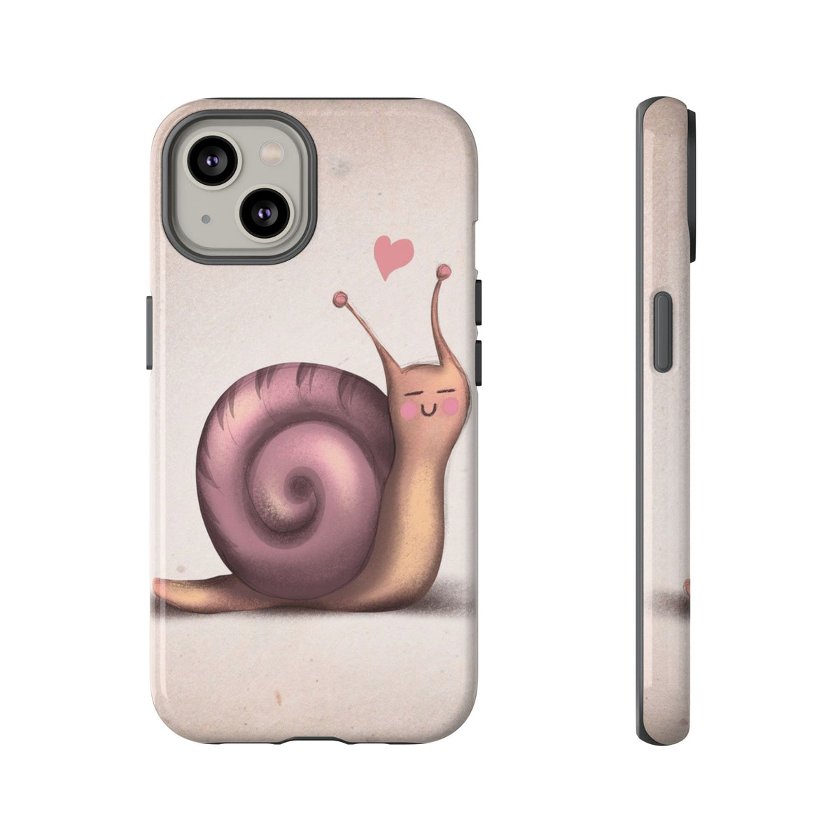 Cute Snail Phone Case — Pink Heart Cartoon Protective iPhone Cover