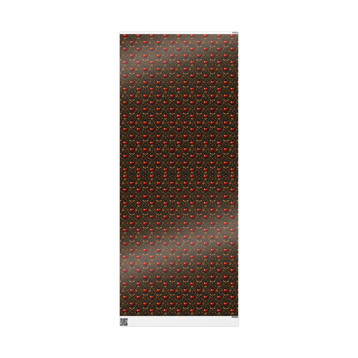 Ornate Heart Wrapping Paper Roll – Elegant Red & Gold Gift Wrap