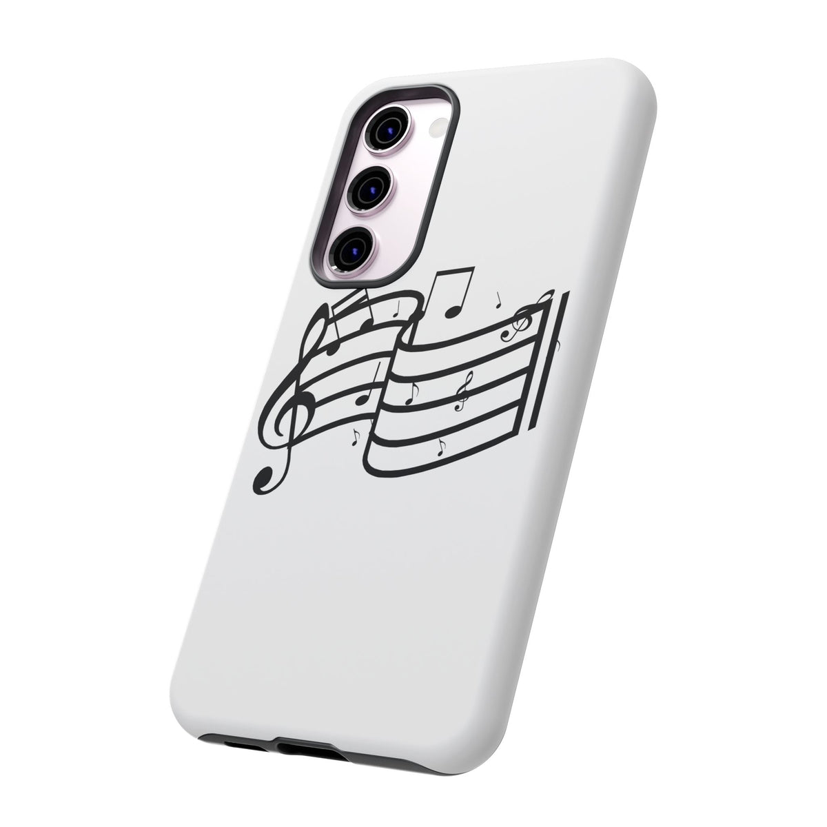 Musical Notes Phone Case — Black Treble Clef Music Staff Tough Case