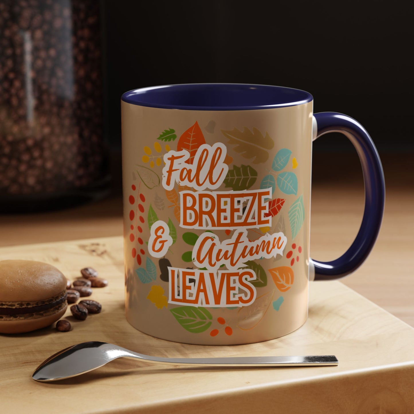 Fall Breeze & Leaves Coffee Mug, Autumn Mug, Seasonal Drinkware, Cozy Kitchen Decor, Perfect Gift for Fall Lovers