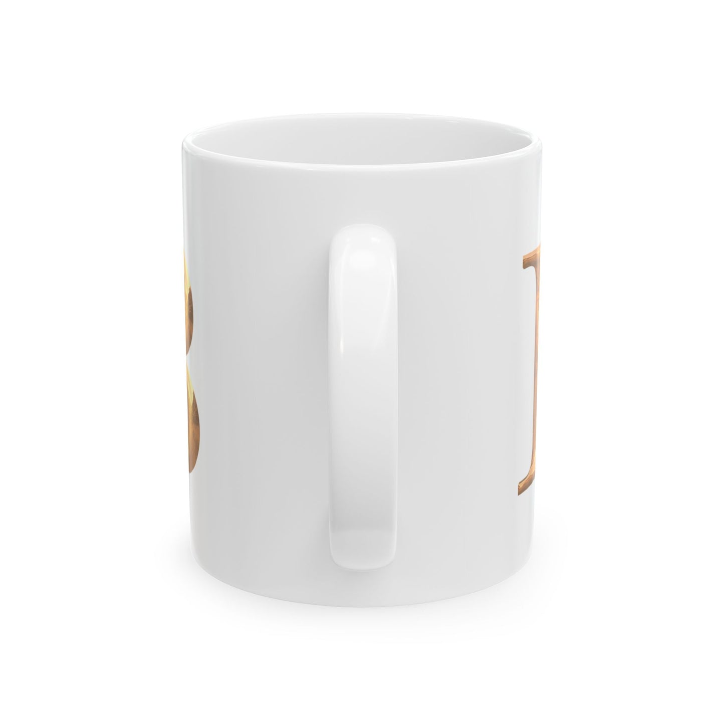 Elegant Gold Letter Mug | Personalized Coffee Cup, Letter B