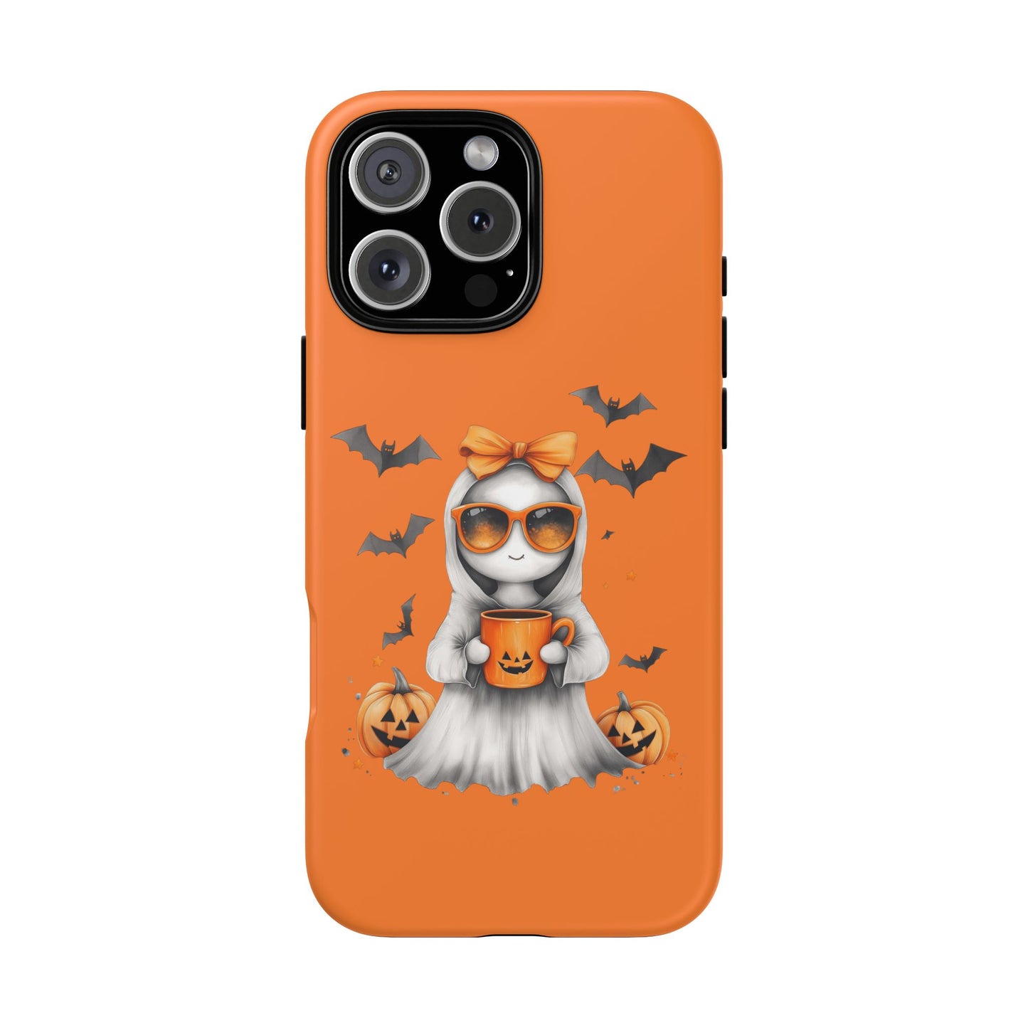 Halloween Ghost Phone Case, Cute Cat Ghost Case, Autumn Phone Cover, Spooky Season Gift, Trick or Treat Case