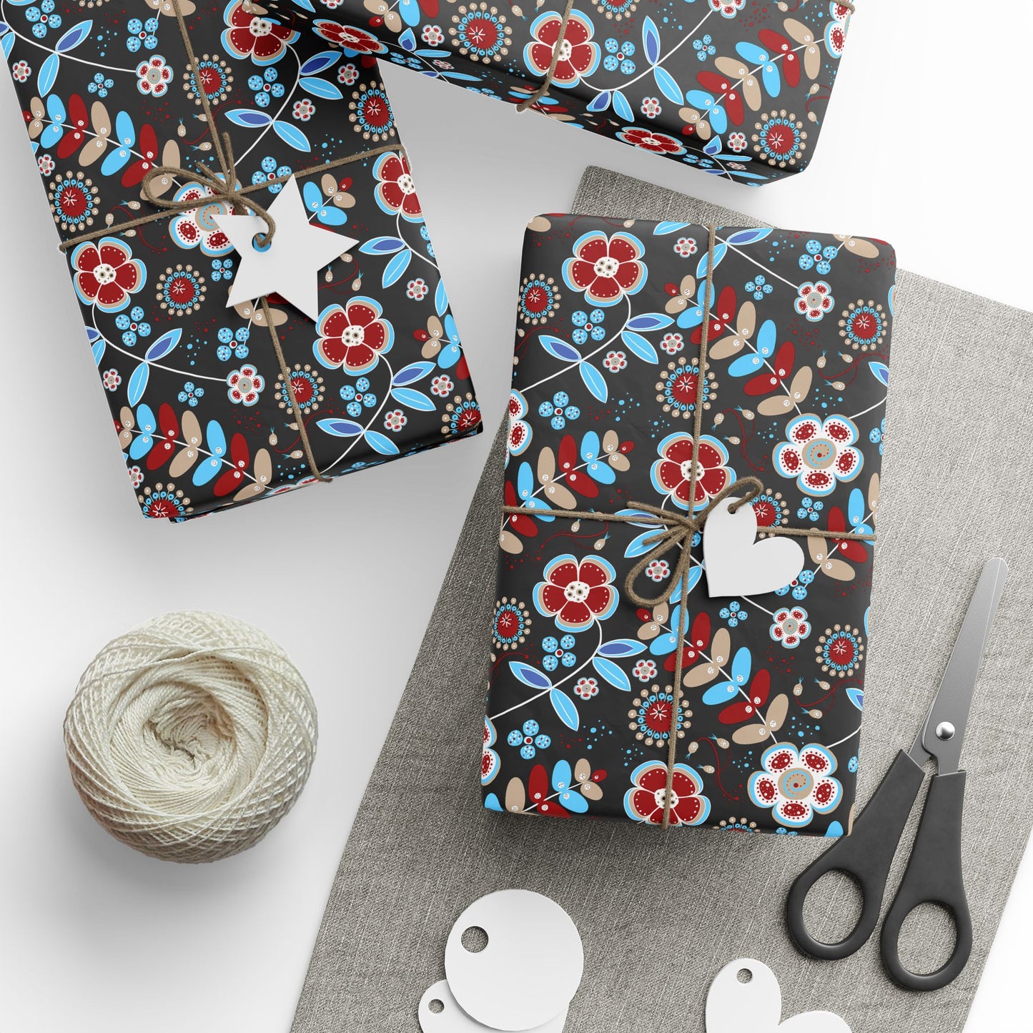 Festive Wrapping Paper Roll, Colorful Floral Gift Wrap for Holidays, Birthdays, Special Occasions, Unique Christmas Gift Wrap