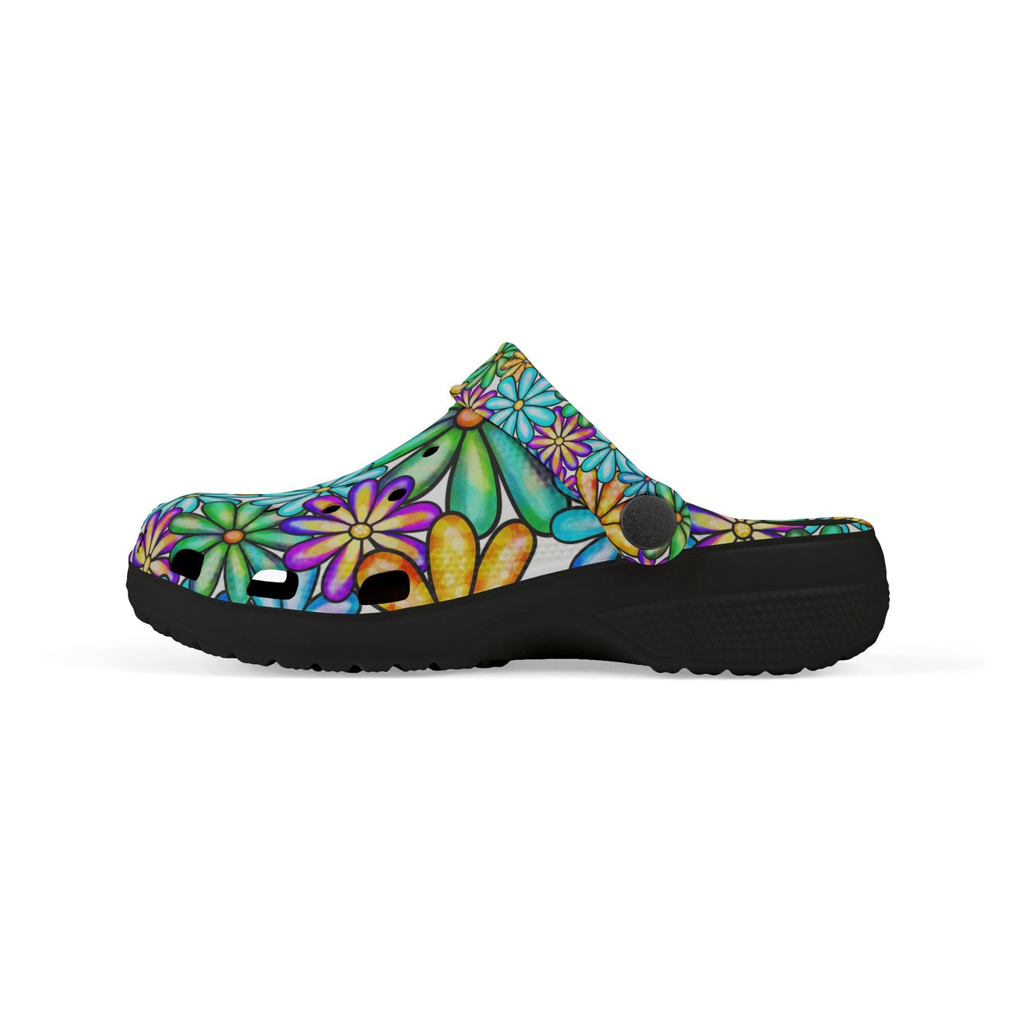 Colorful Floral Kid's EVA Foam Clogs, Fun Summer Shoes, Playful Garden Footwear, Kids' Comfort Sandals, Vibrant Outdoor Footwear