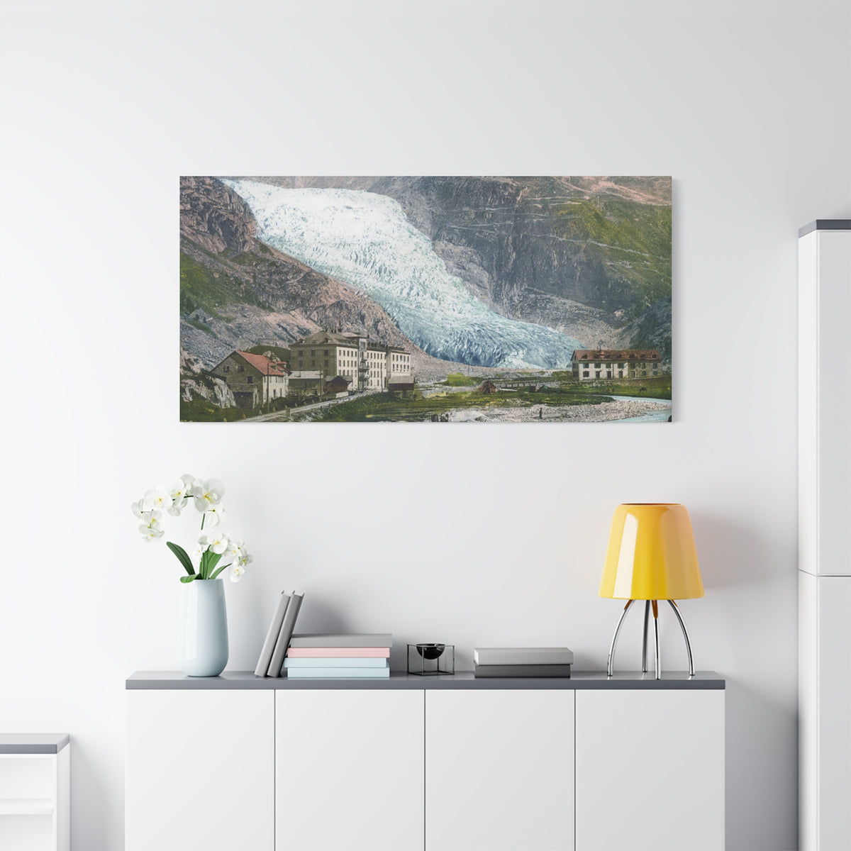 Glacier Village Matte Canvas Print