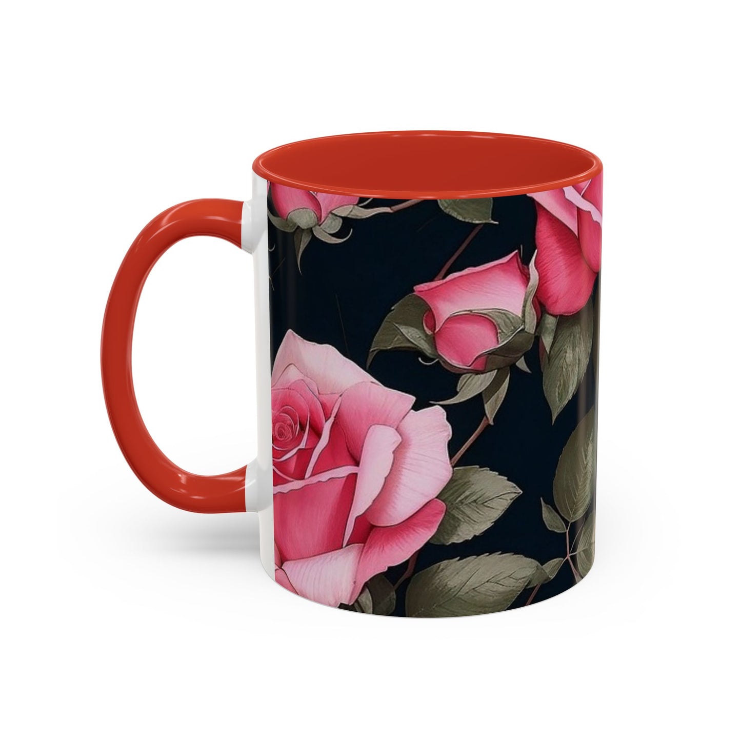 Floral Accent Coffee Mug, Gift for Her, Cute Floral Mug, Spring Decor, Coffee Lover Gift
