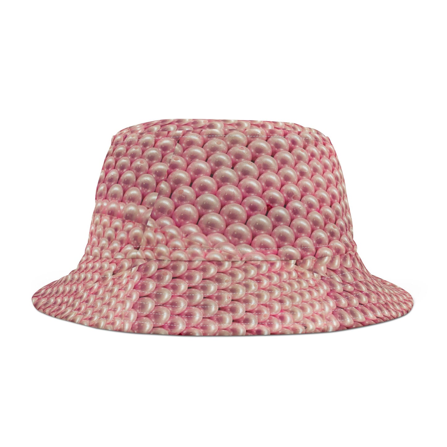 Stylish Pink Pearl Bucket Hat Trendy Sun Hat