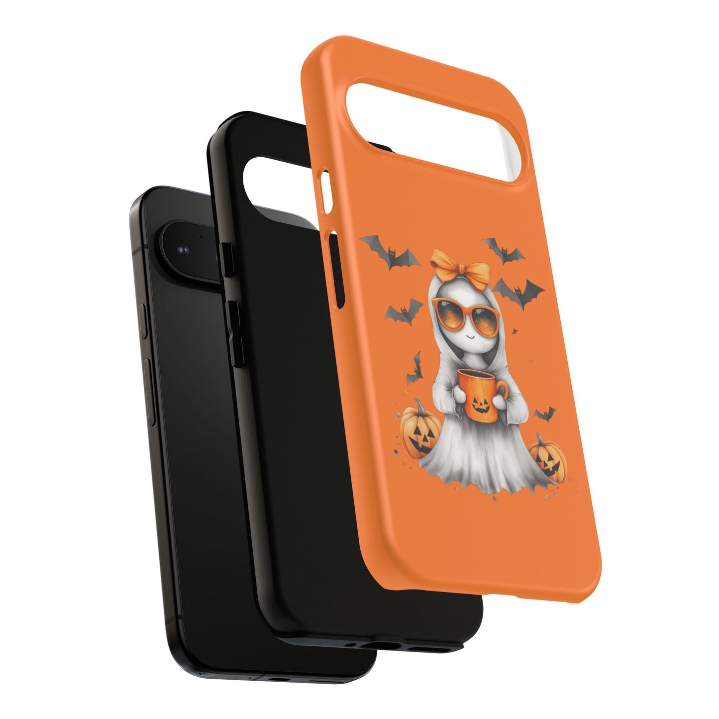 Halloween Ghost Phone Case, Cute Cat Ghost Case, Autumn Phone Cover, Spooky Season Gift, Trick or Treat Case