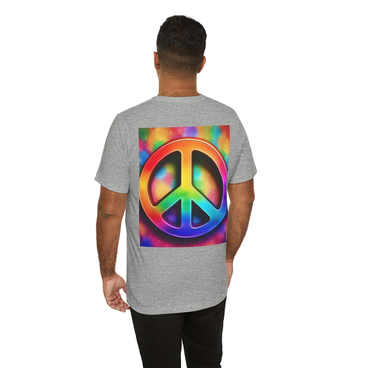 Peace Sign Tie-Dye Tee — Rainbow Hippie Peace Symbol T-Shirt