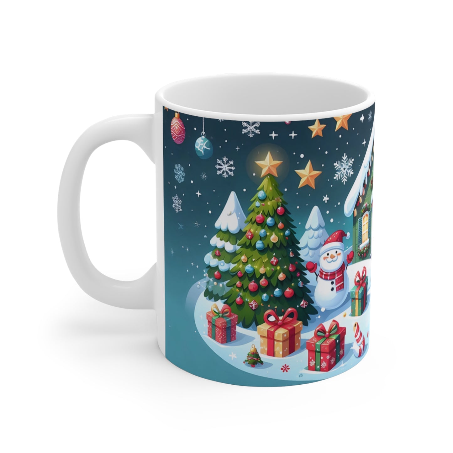 Festive Winter Mug, Holiday Gift, Christmas Coffee Cup, Seasonal Decor, Cozy Beverage Holder