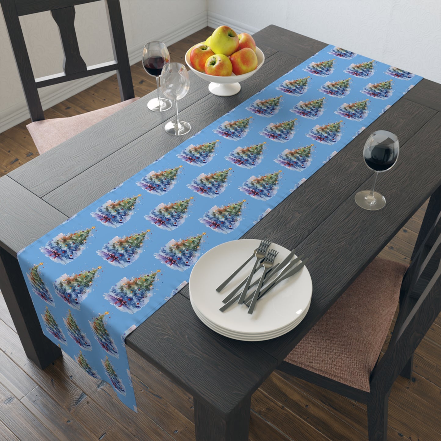 Festive Christmas Table Runner, Holiday Decor, Cotton and Polyester, Winter Table Setting, Christmas Gathering