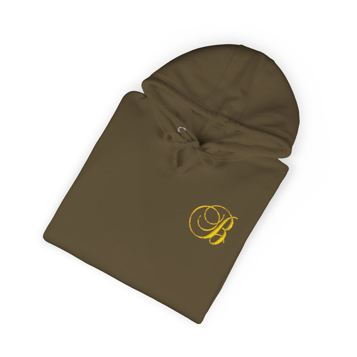 Coral Gold Floral Initial Hoodie — Monogram 'B' Casual Pullover