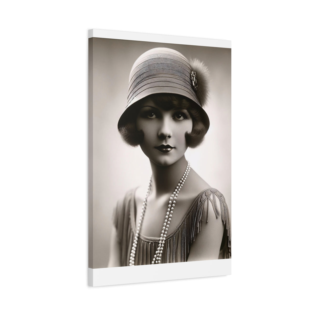Vintage 1920s Flapper Portrait Canvas