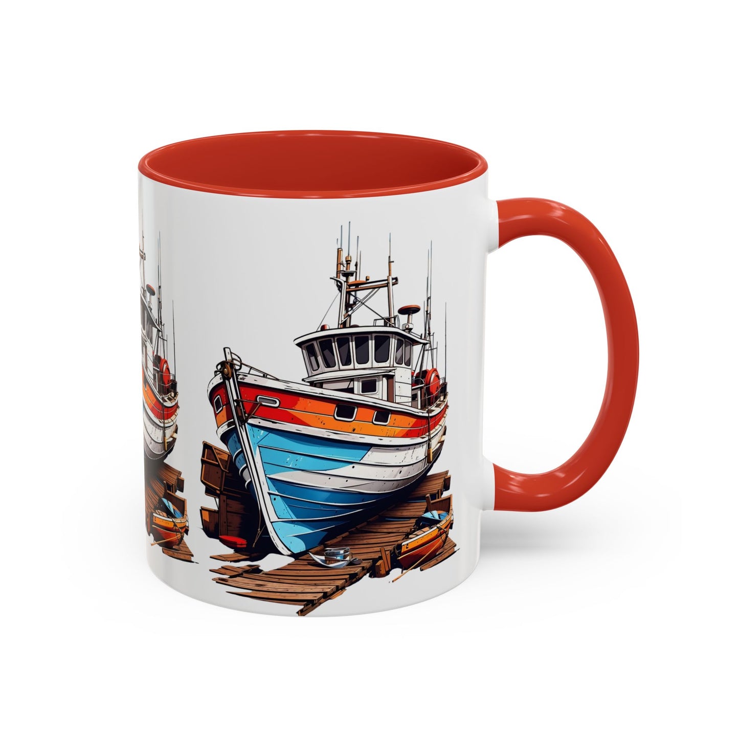 Nautical Accent Coffee Mug | Perfect for Boat Lovers, Sailor Gifts, Coastal Decor, Unique Gift Idea, Custom Artwork Mug