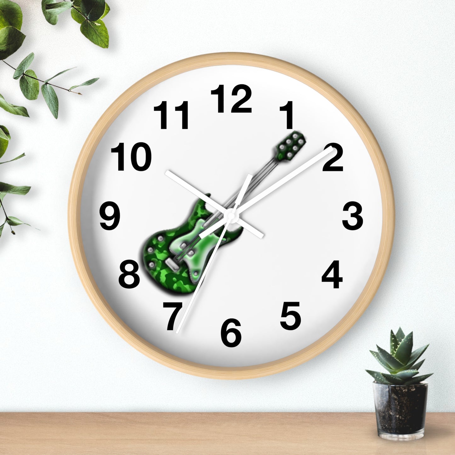 Guitar Wall Clock - Musicians Gift, Home Decor, Music Room Accessory, Timeless Instrument Art, Unique Bedroom Decor