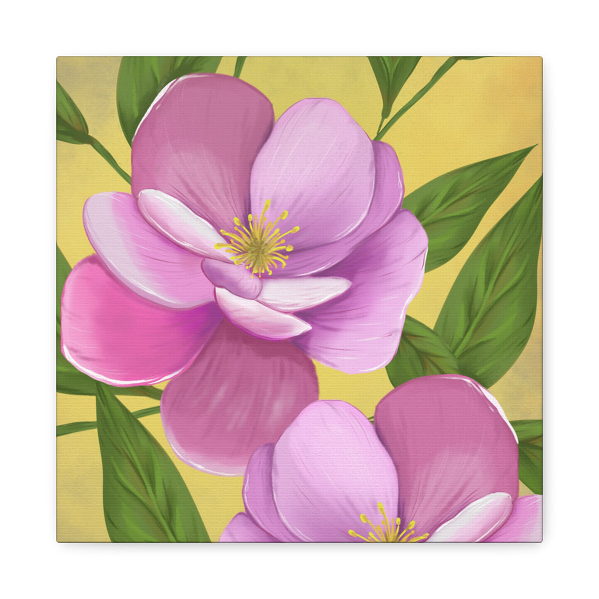 Matte Canvas, Stretched, 1.25" Tulips Pink and Purple Flowers