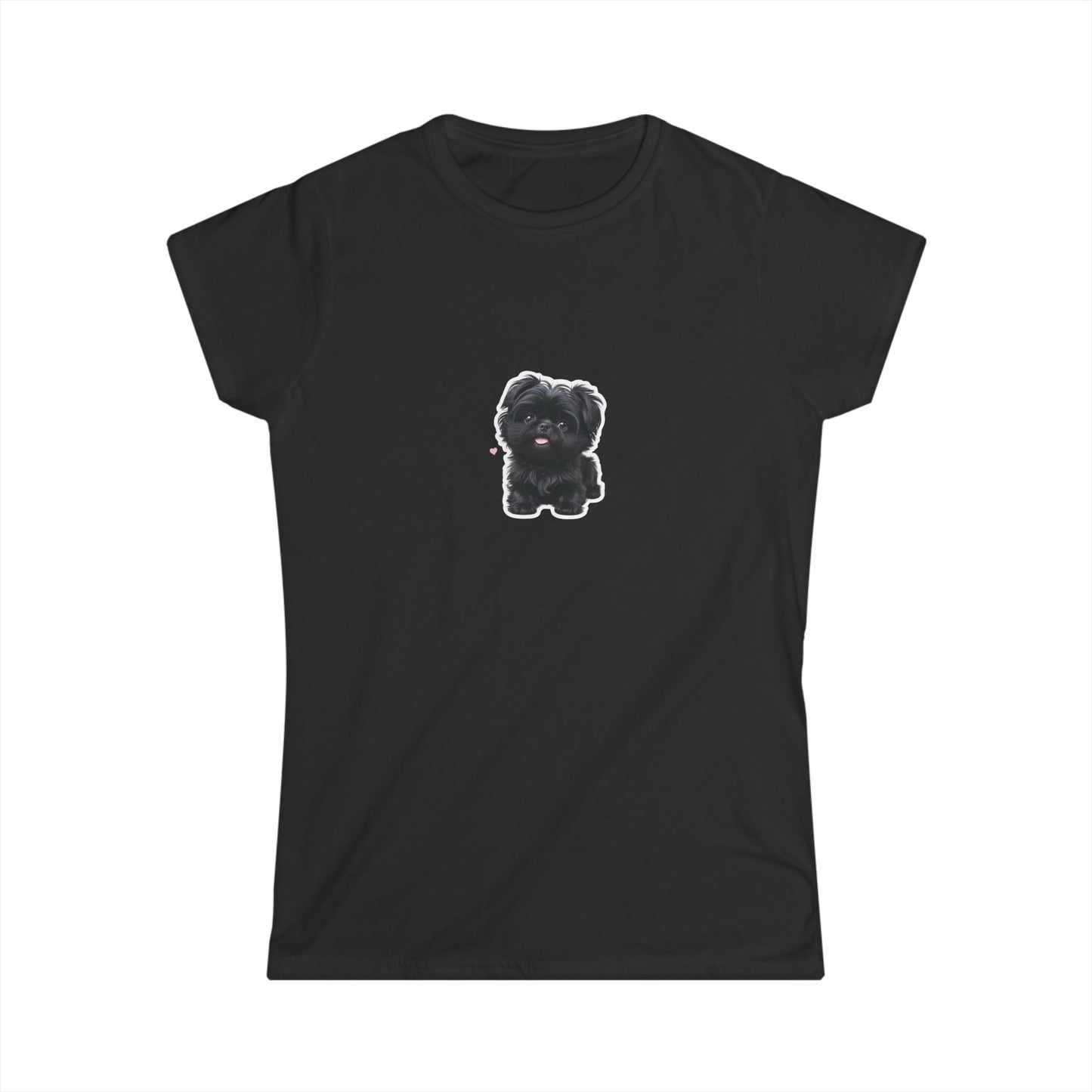 Cute Dog Graphic Women's Softstyle Tee, Pet Lover Gift, Casual Wear, Dog Mom Shirt, Animal Lover Top, Birthday Gift, Everyday Comfort
